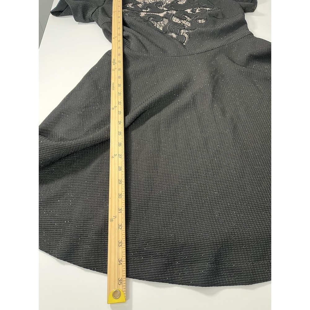 Belle Badgley Mishka Black Dress Size 10 Skater Fit‎ & Flare Lace Front - Picture 9 of 10